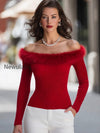 off-the-shoulder-faux-fur-collar-ribbed-knit-sweater