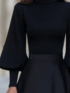 mock-neckline-ribbed-knit-puff-sleeve-top