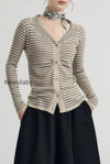 french-stripe-knit-cardigan