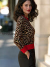 leopard-contrast-trim-crew-neck-knit-top