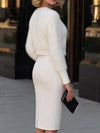 pearl-trim-fluffy-knit-cardigan-and-bodycon-dress-set