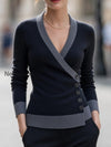 contrast-trim-wrap-front-ribbed-knit-top