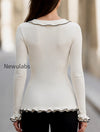 contrast-ruffle-v-neck-knit-top