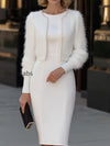 pearl-trim-fluffy-knit-cardigan-and-bodycon-dress-set