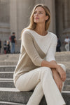 asymmetric-color-block-3-4-sleeve-knit-top