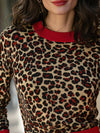 leopard-contrast-trim-crew-neck-knit-top