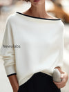 contrast-trim-boat-neck-dolman-sleeve-oversized-knit-sweater