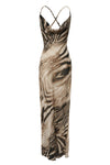 Brown Zebra Print Infinite Journey Maxi Dress