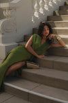 Olive Amalia Satin Maxi Dress