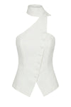 Ivory Asymmetric Scarf Top