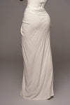 White Noelia Linen Slit Skirt