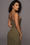 Olive Noelia Linen Slit Skirt