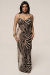 Brown Zebra Print Infinite Journey Maxi Dress