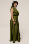Olive Amalia Satin Maxi Dress