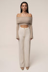 Taupe Soft Touch Knit Crop Top