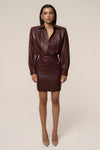 Burgundy Unstoppable PU Leather Bodysuit