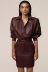 Burgundy Unstoppable PU Leather Bodysuit