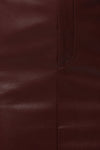 Burgundy Milano PU Leather Skirt