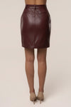 Burgundy Milano PU Leather Skirt