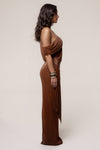 Gold Celestina Draped Maxi Dress