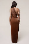 Gold Celestina Draped Maxi Dress