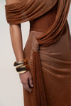 Gold Celestina Draped Maxi Dress