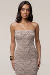 Cream Midnight Promise Lace Maxi Dress