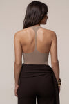 Brown Draped Sash Trouser