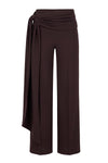 Brown Draped Sash Trouser