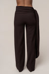 Brown Draped Sash Trouser