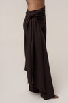 Brown Draped Sash Trouser