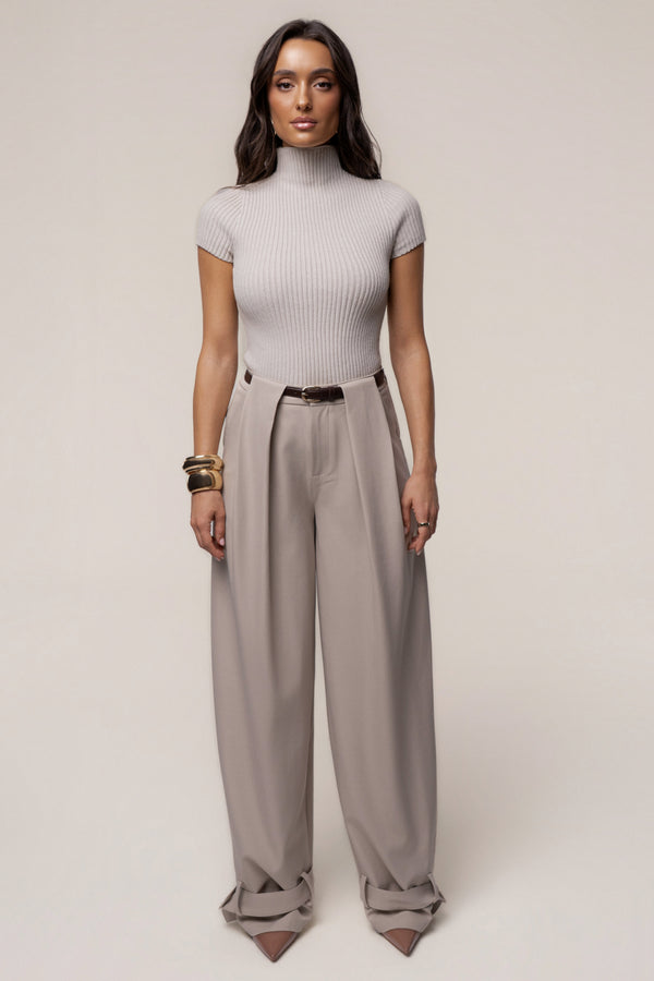 Beige Capri Coast Barrel Pants