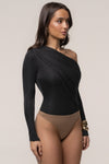 Black Opulent Metallic Bodysuit