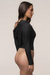 Black Opulent Metallic Bodysuit