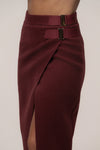 Burgundy Gisele Slit Skirt