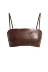 Brown Olivia PU Leather Bralette