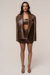 Brown Olivia PU Leather Bralette