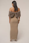 Chocolate Aspen Hour Faux Fur Dress
