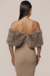 Chocolate Aspen Hour Faux Fur Dress