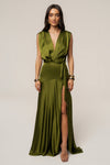 Olive Amalia Satin Maxi Dress