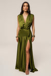 Olive Amalia Satin Maxi Dress