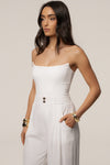 White Fenix Reversible Linen Corset