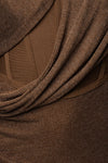 Bronze Metallic Celestina Draped Maxi Dress