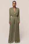 Olive Visionary Pleated Bodysuit