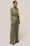 Olive Visionary Pleated Bodysuit