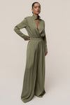 Olive Visionary Pleated Bodysuit