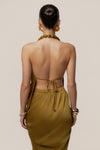 Lime Dolce Drape Dress