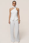 Ivory Asymmetric Scarf Top