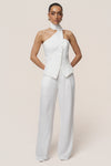 Ivory Asymmetric Scarf Top