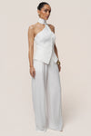 Ivory Asymmetric Scarf Top